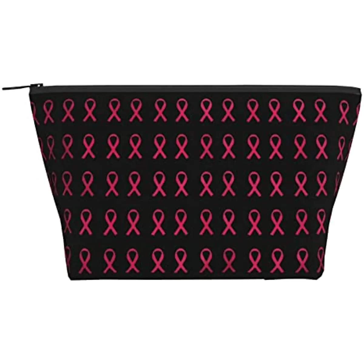 

Trapezoid Cosmetic Make Up Bag Breast Cancer Pink Ribbon Pattern Makeup Zipper Pouch Bag for Women Girls Packaging