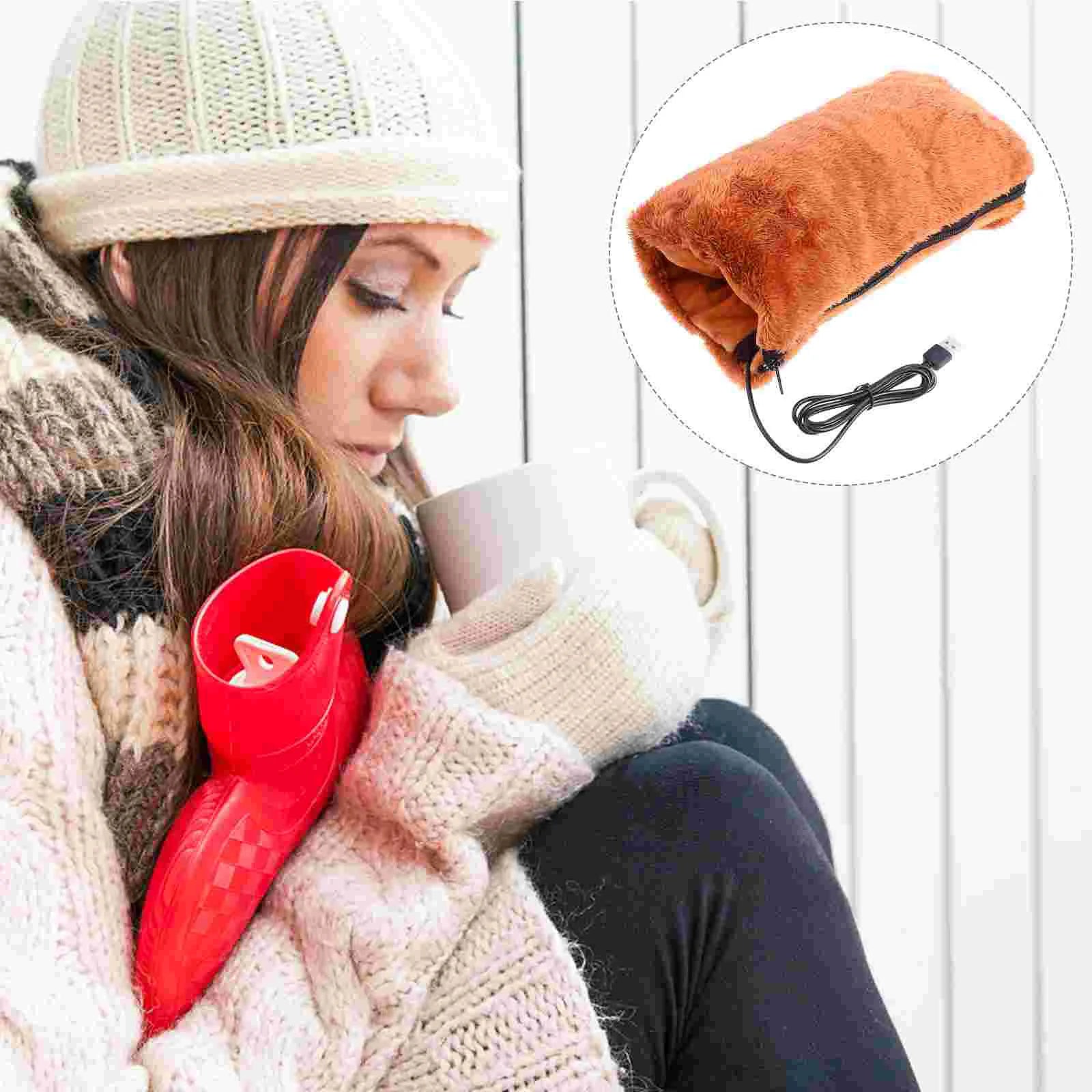 

Plush Hugging Pillow Foot Warmer USB Charging Hand Outdoor Gifts Heated Thermal Gloves Muffs Neck Pad Heating