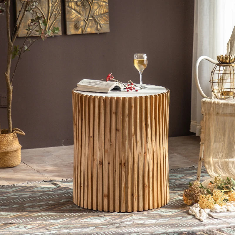 

Retro Coffee Table Homestay Wooden Pier Breakfast Table Creative Practical Bedside Tables Do Old Craft Living Room Furniture