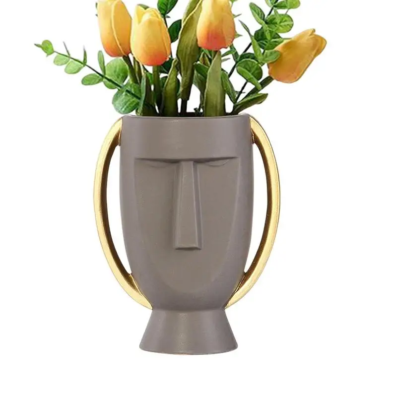 

Ваза с абстрактным изображением лица, ваза с цветами, скульптура лица, настольное украшение, Современная ваза с цветочным узором, центральный стол для спальни