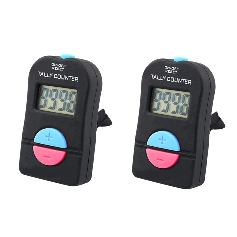 

2 Pcs Handheld Mechanical Counters Electronic Add Subtract Manual Clicker Handheld Mechanical Number Click Counter