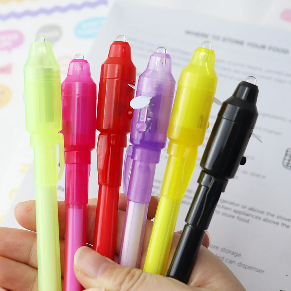 Светящаяся Волшебная пурпурная ручка 2 в 1 с УФ-черным свесветильник набор для