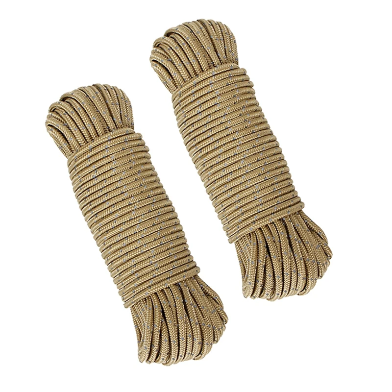 

New-2Pack 20M Reflective Guyline Tent Rope Camping Rope for Outdoor Packaging Supplies