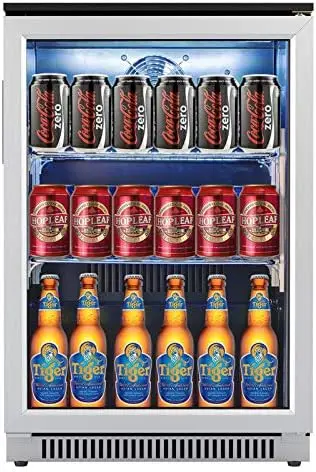 

Холодильник для напитков со стеклянной дверью шириной 20 дюймов, размораживание автомобиля под прилавком, голубой цвет
