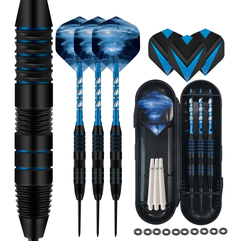 

3Pcs/Pack Steel Tip Darts 22 Grams, Premium Darts Set with Aluminum Shafts Standard Flights, Iron Barrel, Pet Flight