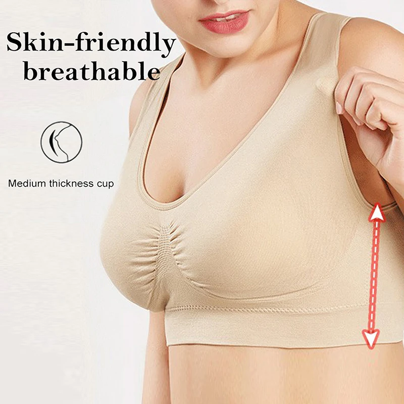 Plus Size Bra Seamless With Pads Big 6XL Push Up Bralette Bras For Women Vest Wireless Active Brassiere Sports |