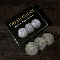 triad coins morgan gimmick by joshua jay coin magic tricks close up magic props gimmick coins vanishing super visual effect