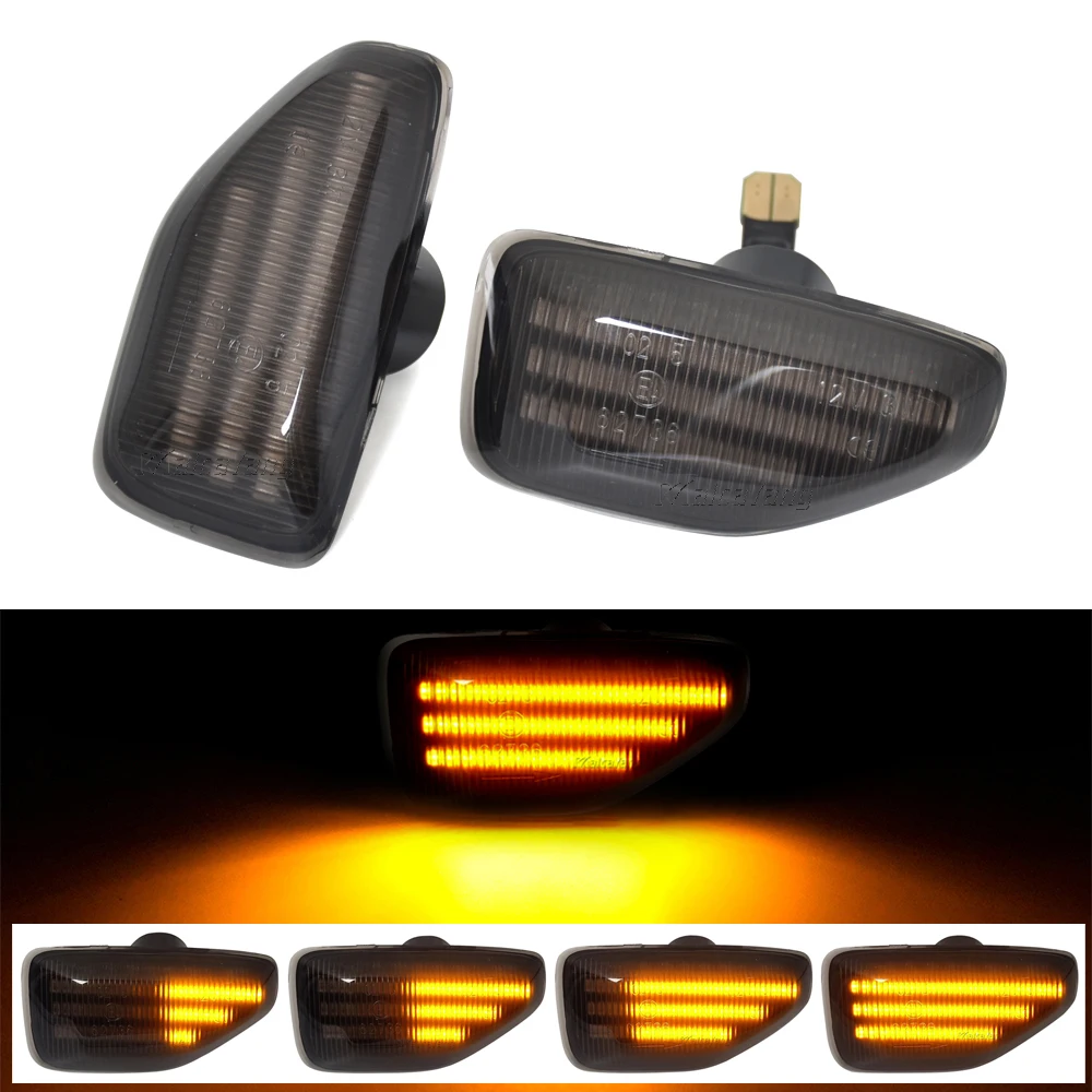 

2x For Dacia Sandero 2 Logan 2 Duster 2 Renault Stepway LED Dynamic Side Marker Turn Signal Light Amber Indicator Repeater Lamps