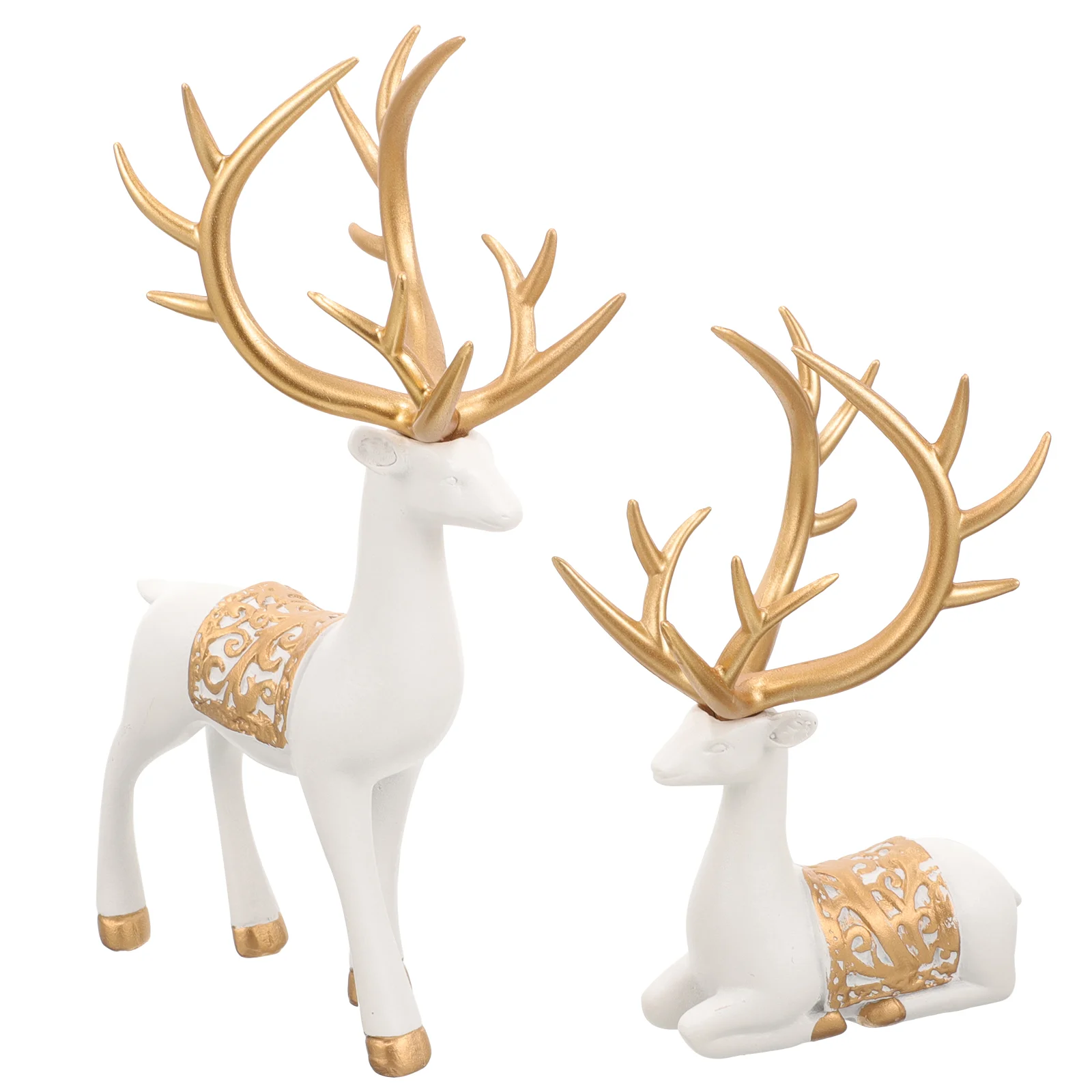 

Office Decor Deer Christmas Craft Ornament Ornaments Party Figurines Reindeer Decors Synthetic Resin Tabletop Statue