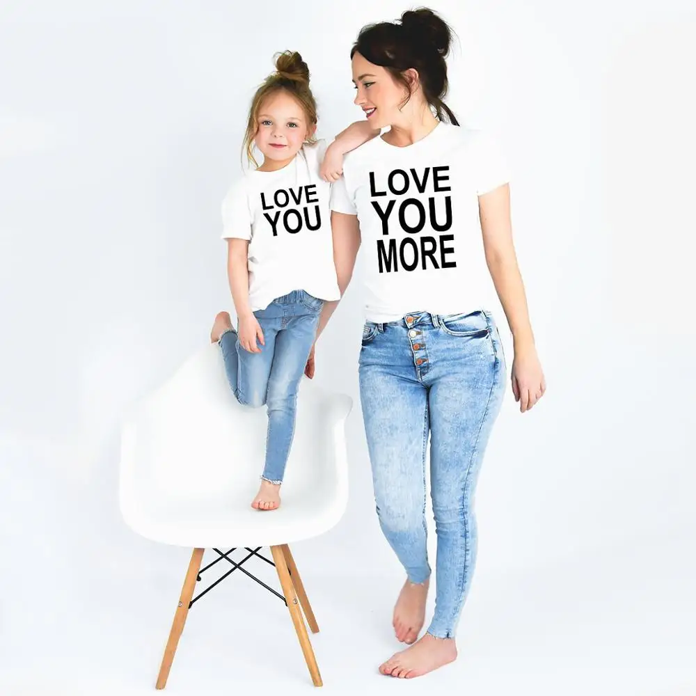 1pc Summer Style Lovely Printed T Shirt Fashion Mom Daughter Son Clothes Funny Family Look Short Sleeve Matching Tee Shirt images - 6