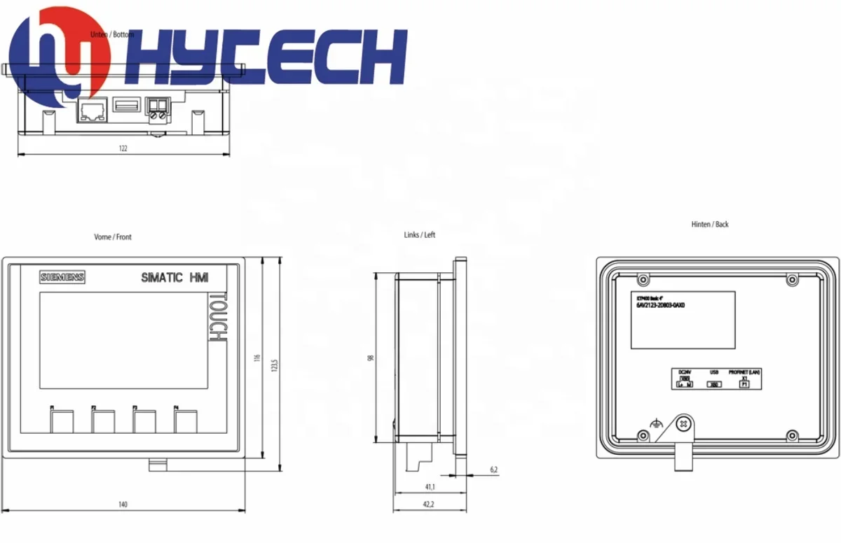 4-дюймовый TFT-дисплей HMI Сенсорный экран 6AV2123-2DB03-0AX0 KTP400 клавиши/сенсорные базовые