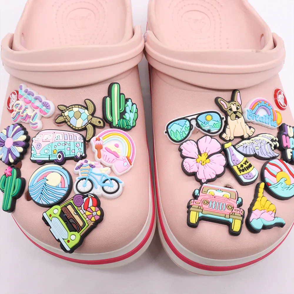 

Микс 50 шт. подвески из ПВХ, Кроксы, велосипеды, собака, радуга, очки, Черепашки, украшения для тапочек, сандалии, украшения для обуви, аксессуары