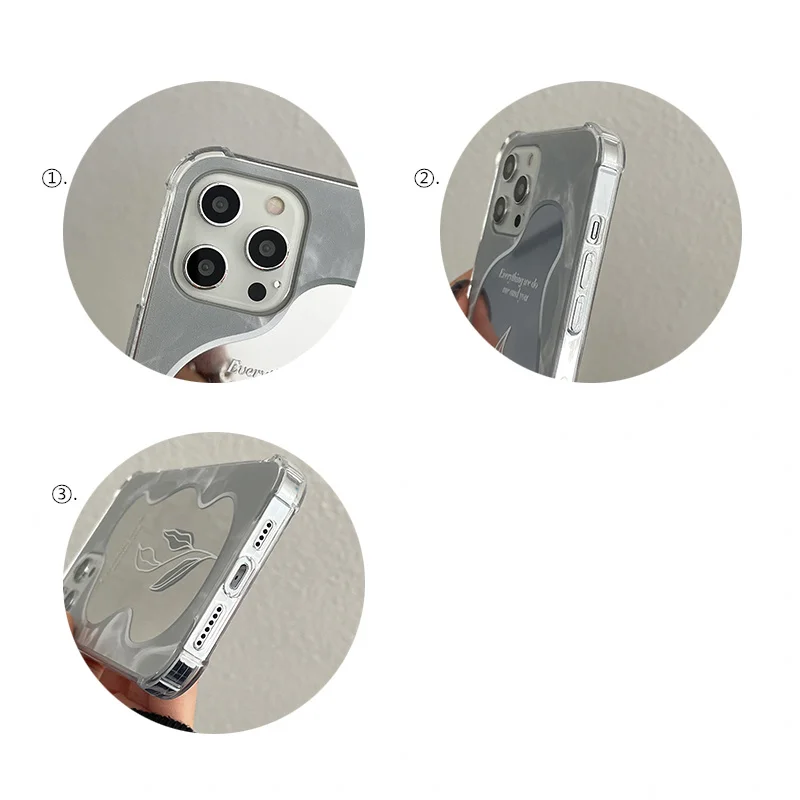 Ins-мягкий чехол с зеркалом в виде свежих листьев защитный для девочек iPhone 7 8 puls x XR