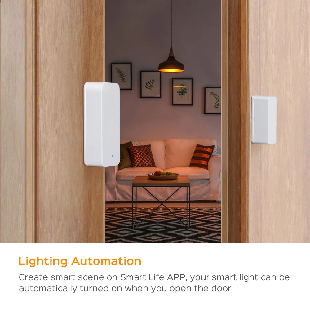 Фото Умный датчик для окон и дверей TUYA Zigbee 3.0, беспроводное подключение Zigbee 3.0, многофункциональный, для Smart Echo Hub, приложение Smartlife №1