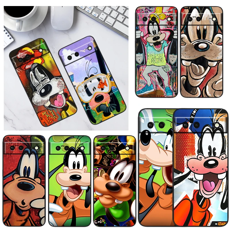 

Disney mickey friend goofy For Google Pixel 6 Pro 6A 5A 5 4 4A XL 5G Black Phone Case Shockproof Shell Soft Fundas Coque Capa