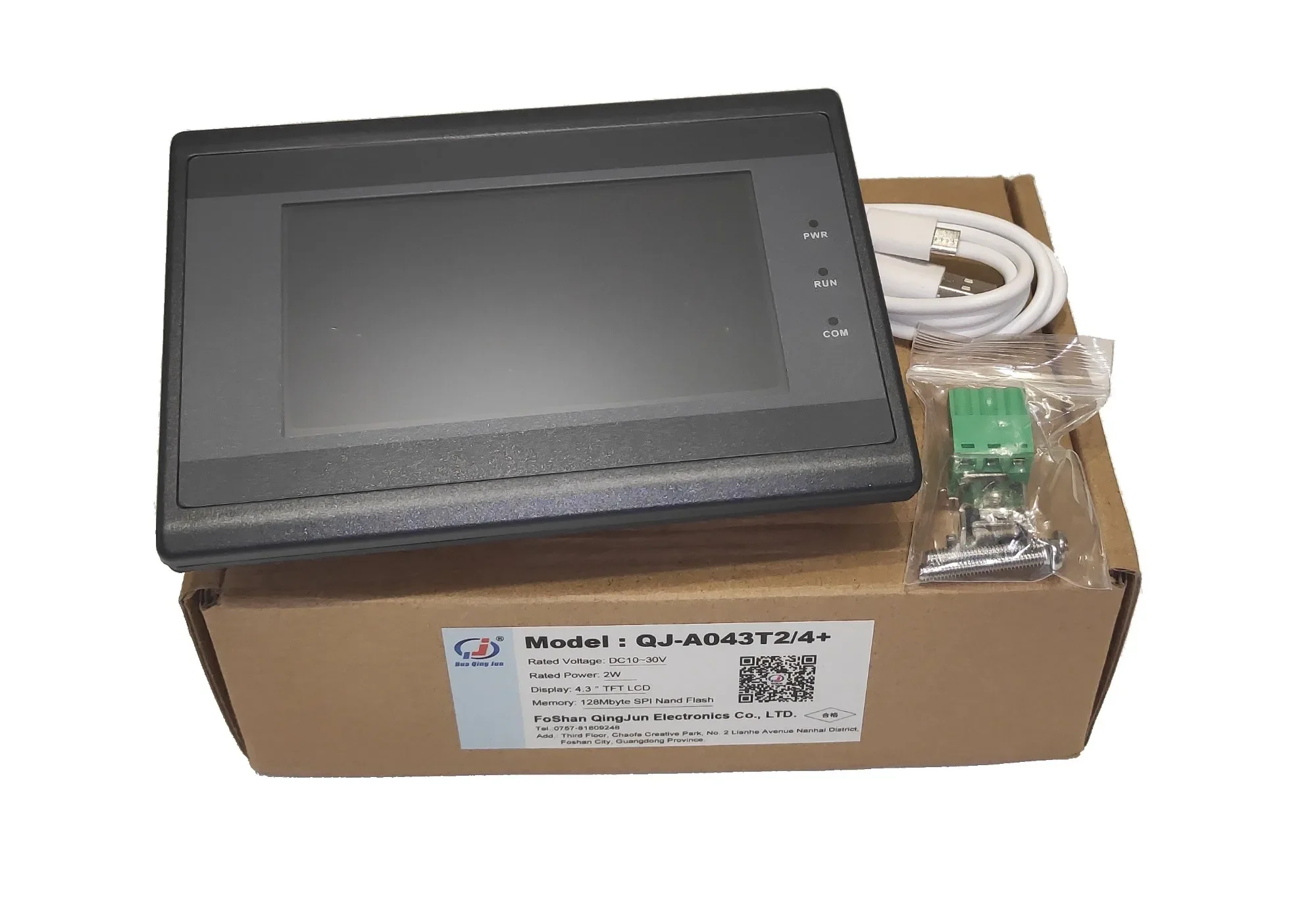 Фото Huaqingjun 4,3-дюймовый HMI RS485 232 422 Связь DC10-30V Modbus RTU Резистивный человеческий интерфейс для ПЛК №4