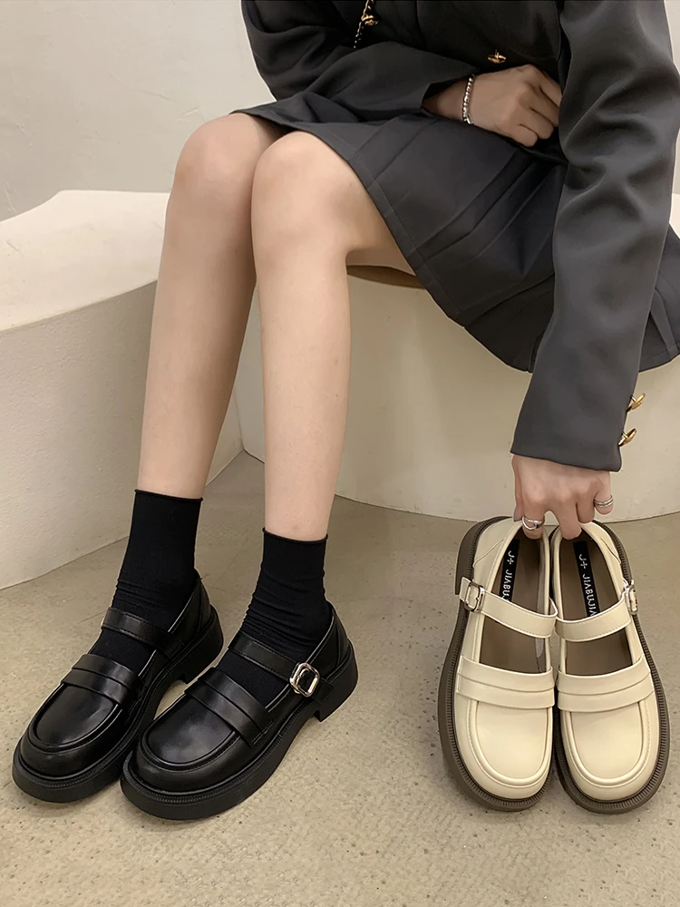 

Туфли-оксфорды в британском стиле с круглым носком, женские модные Универсальные повседневные женские кроссовки, Летние кожаные туфли в ст...