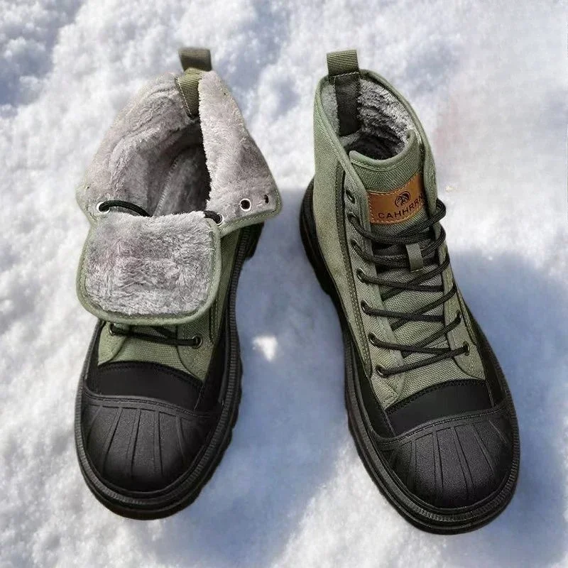 Высокие теплые холодостойкие зимние туфли для мужчин новые хлопковые модные