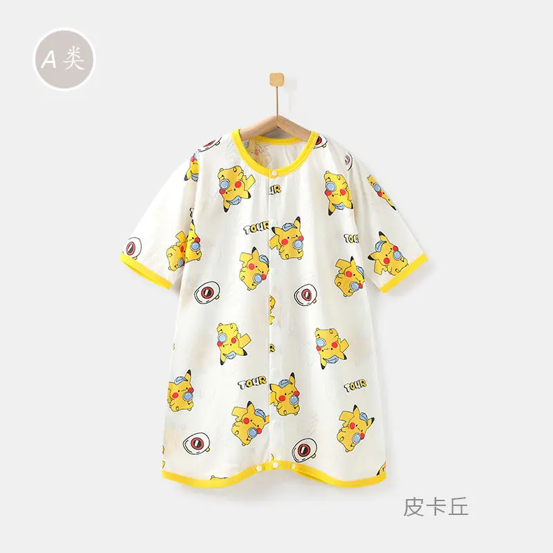 

Anime Peripheral Baby Boneless Pajamas Baby Nightgown Summer Thin Section Children's Cotton One Piece Long Sleeve
