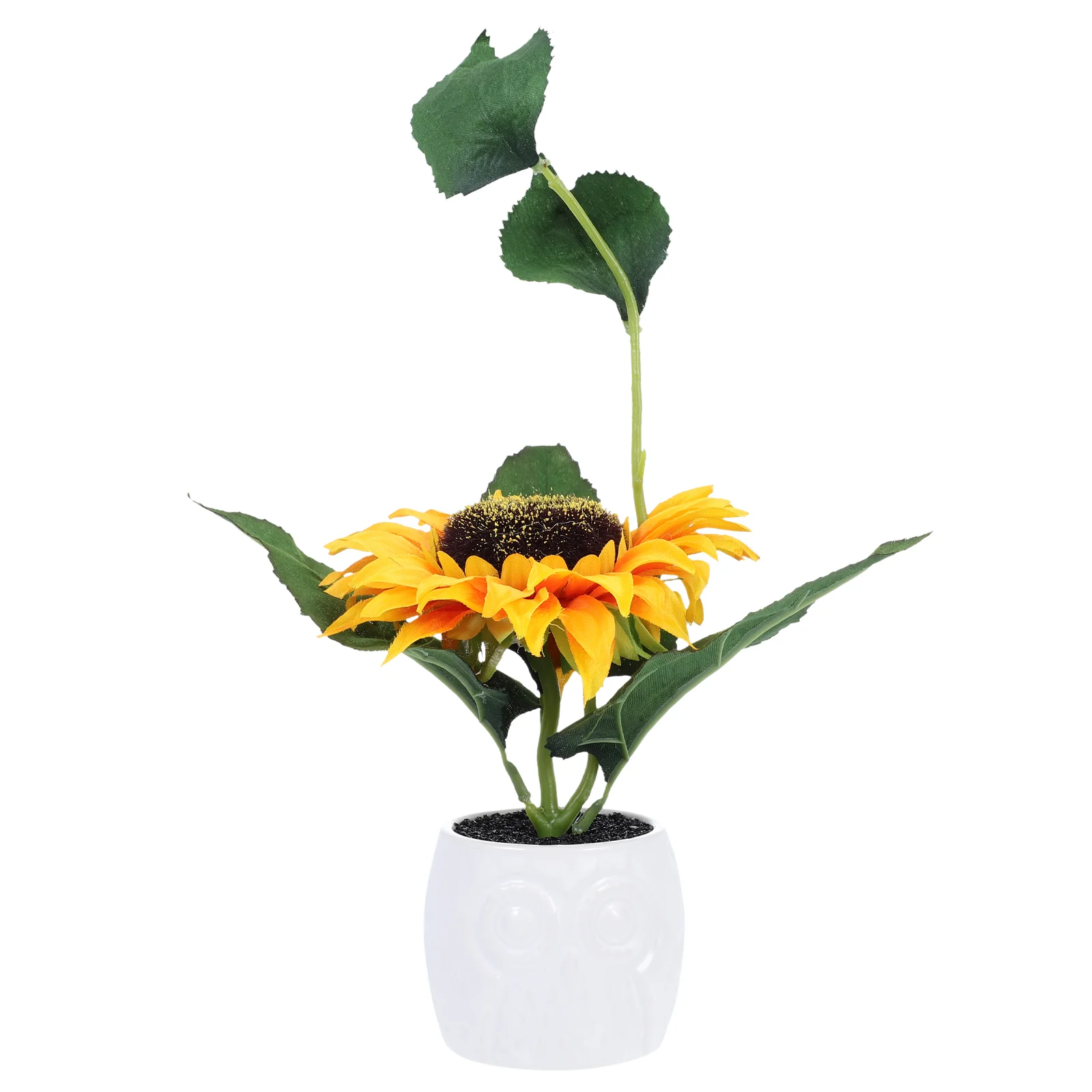 

Sunflower Artificial Potted Flower Fake Bonsai Decor Flowerswall Potfaux Weddingvase Desk Silk Centerpieces Setting Table