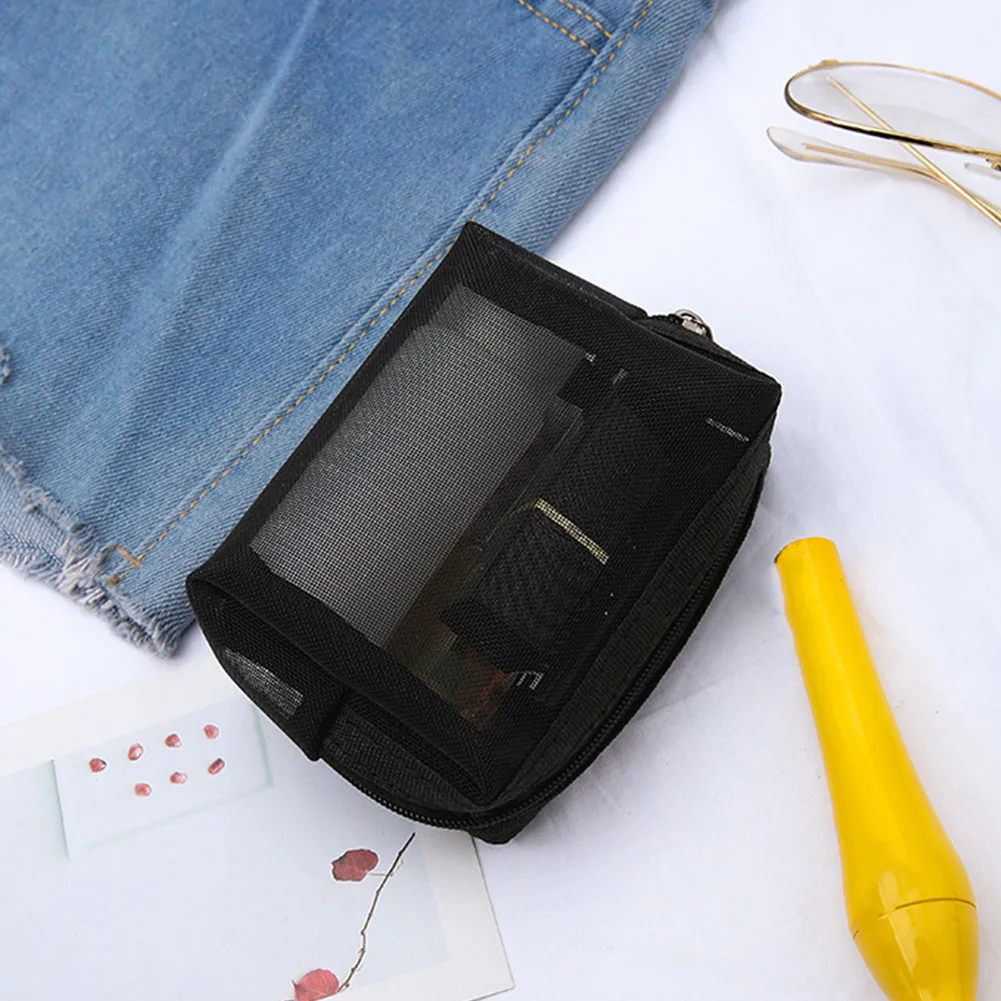 

Transparent Women Wash Pouch Large Capacity Mesh Makeup Bag Cosmetic Organizer Toiletry Zipper Travel Storage Multifunction