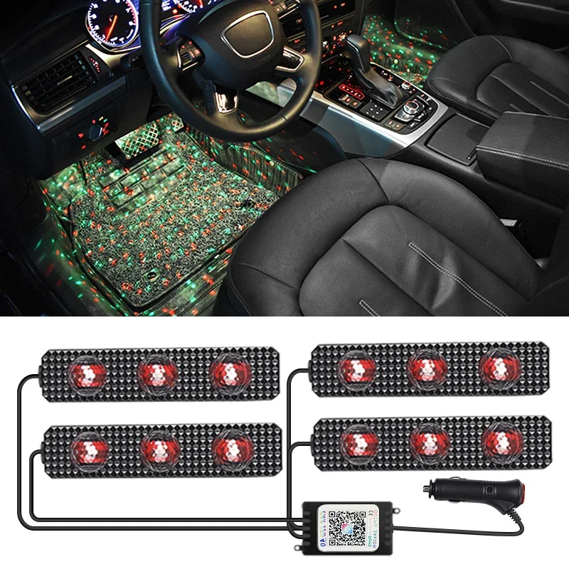 

Car Interior Lights LED Floor RGB Star Starry Atmosphere Decorative Foot Light with Music App Control Neon Auto Ambient Lamps