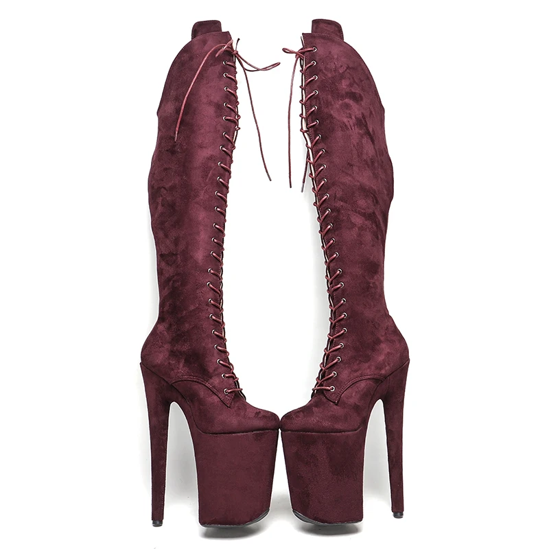 Leecabe  23CM/9inches Suede Upper  fashion  lady small  High Heel platform  Pole Dance boots