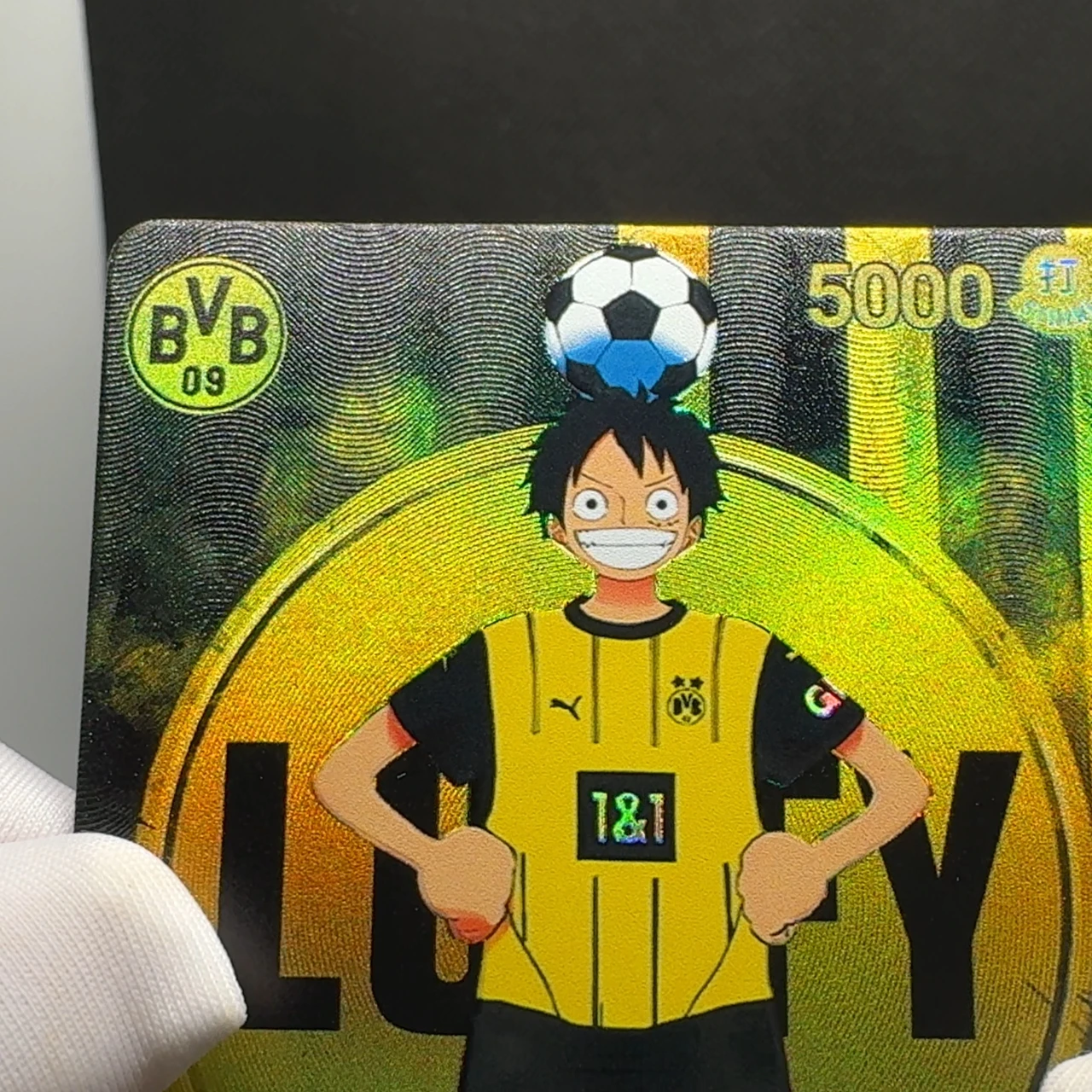 Фото One Piece TCG BVB Luffy ST13-003 BY Luffy OPCG Английская лидерная карта Foild Текстурированная карта Черный Желтый Луффи №3
