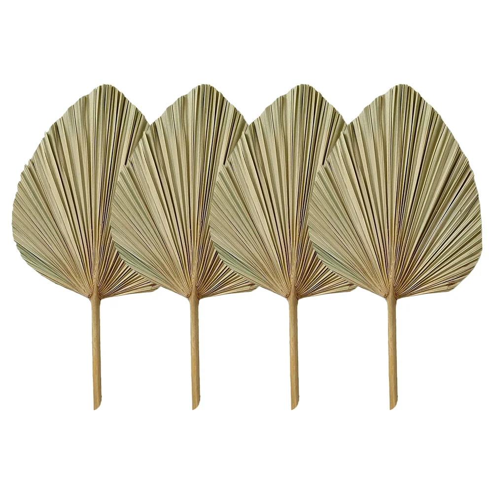 

4 Pcs Palm Leaf Decoration Wedding Layout Vivid Adorn Hand Held Fans Dried Leaves Decorations Arch Festival Scene Adornment