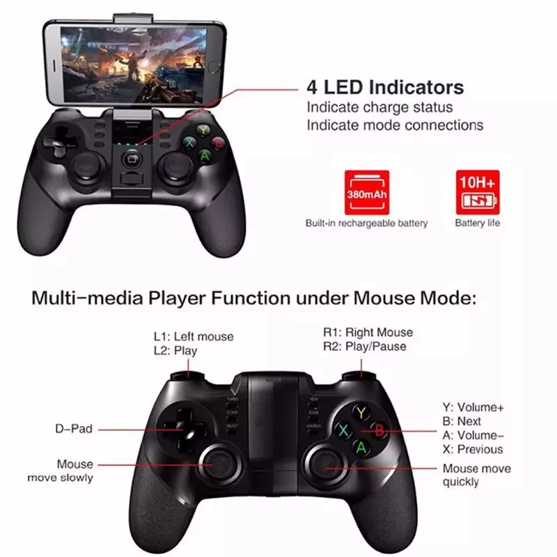 

The newWireless Bluetooth Controller gamepad Control for cellphone Android Phone Gaming Controle Joystick Smart Phones Tablets C