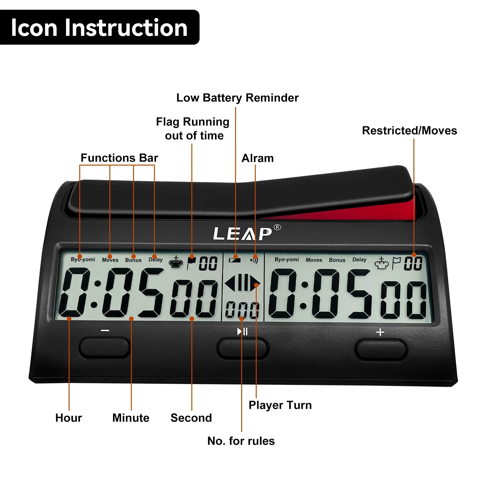 LEAP PQ9912 профессиональные цифровые Шахматные Часы Таймер обратный отсчет Новинка