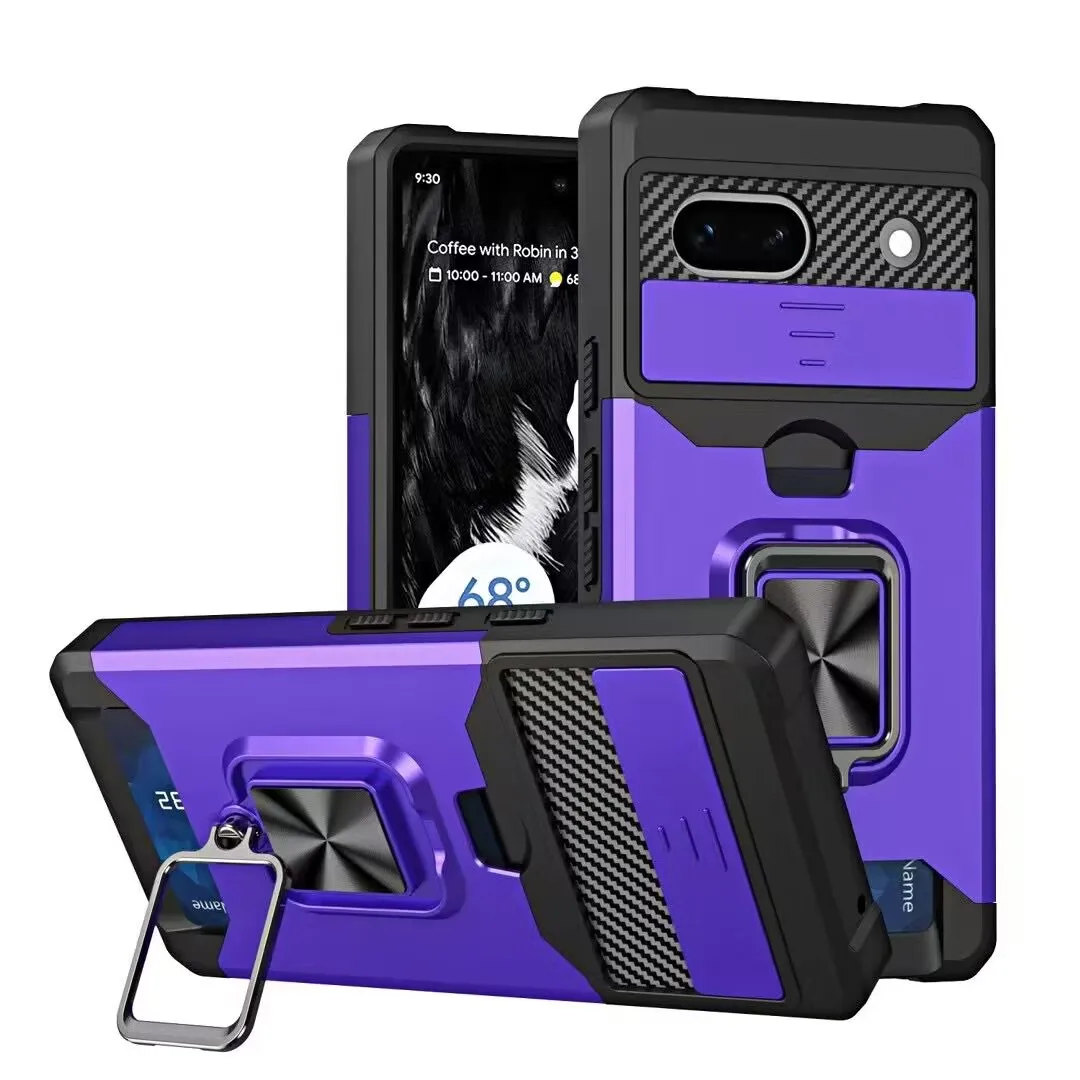 

For Google Pixel 8 Pro Case Shockproof Armor Car Magnetic Ring Phone Case For Pixel 6 7 Pro 7A 6A 5A With Card Slot Back Cover