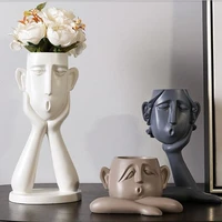 modern doll head vase european style ceramic crafts home office shop desktop decoration gift