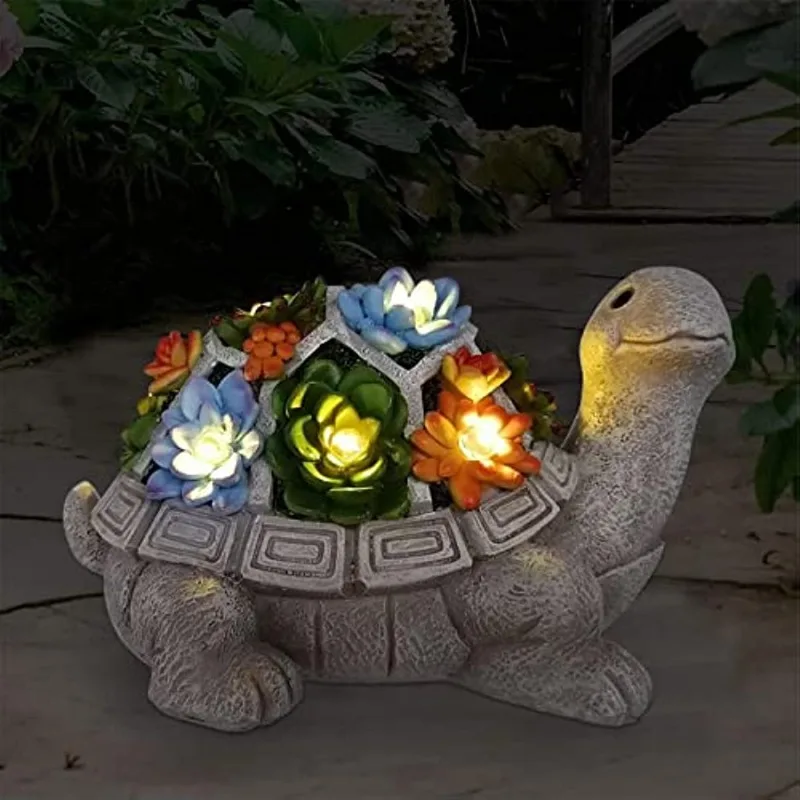 

Solar Garden Turtle Statue 7 LED Light - Outdoor Lawn Decoration Garden Statue for Terrace, Balcony, Courtyard, Lawn Decoration