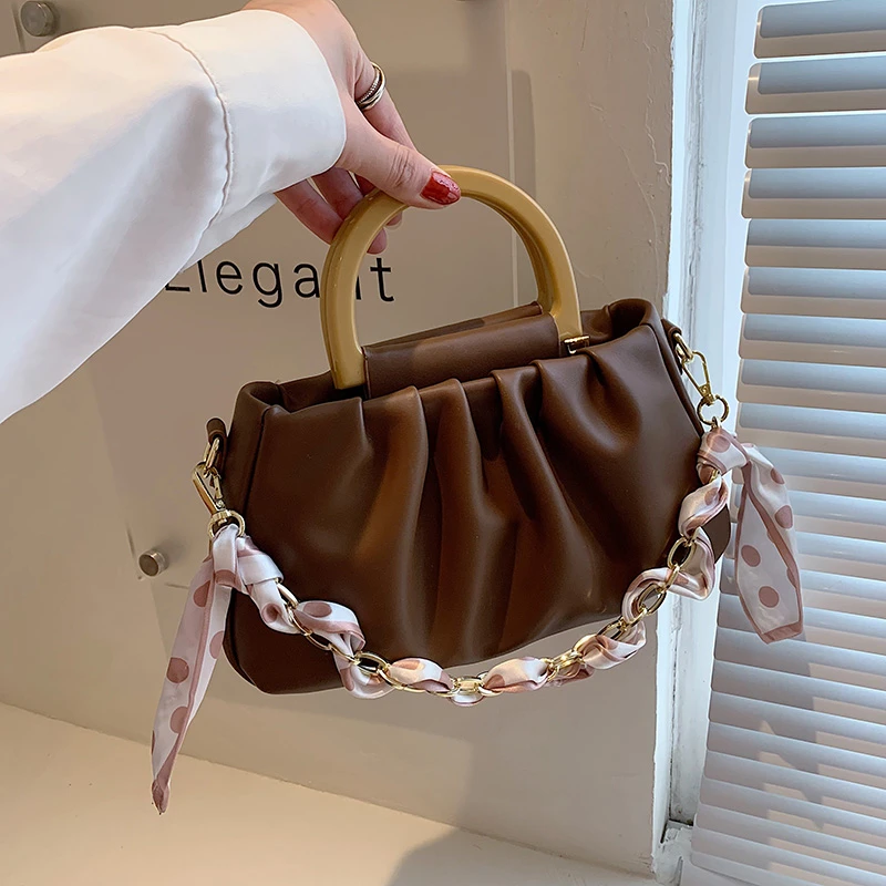 

Fashion Ladies Handbags Pleated One Shoulder Messenger Bags Wrist Bags High Quality Women's Purse Lipstick Bags Designer Bags