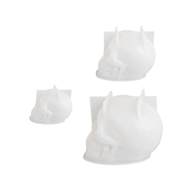 Пламя Скелет Голова Орнамент Силиконовая Форма DIY Эпоксидная Смола Свеча Череп