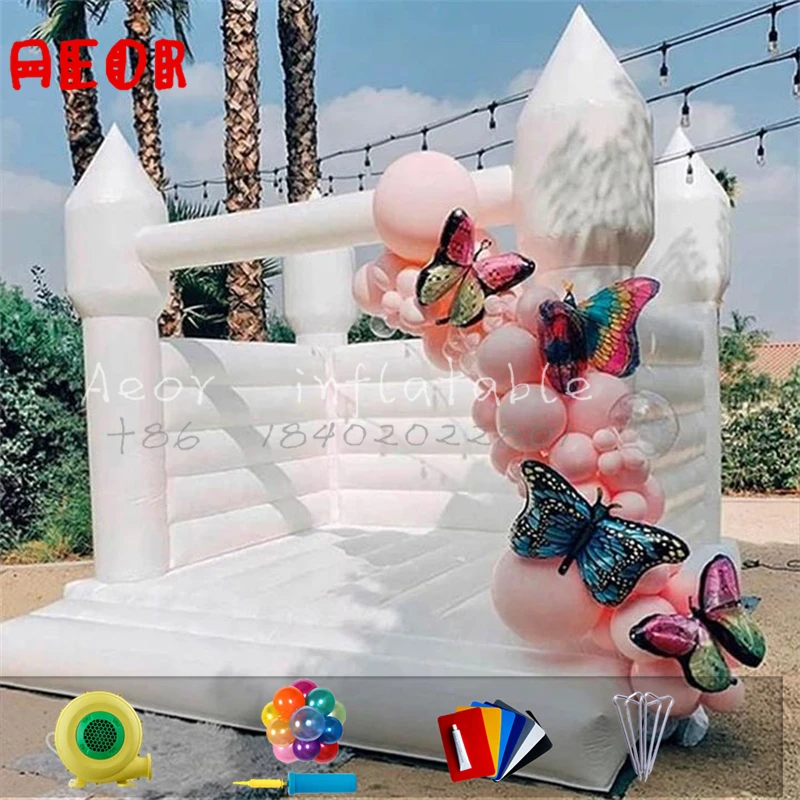 Открытый надувной белый домик-батут батут Свадебный батут-батут |