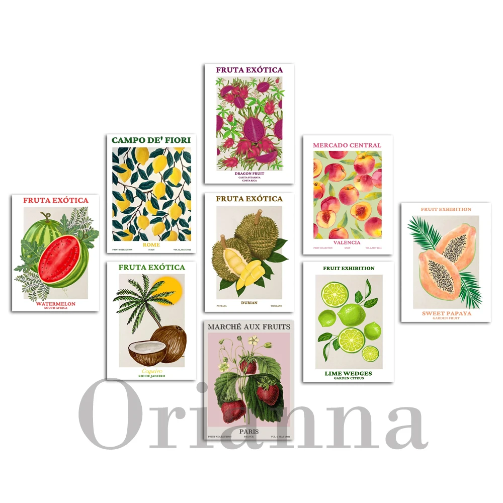 Фруктовый рынок римские лимоны цитрусовый арбуз дуриан питайя кокос папайя лайм