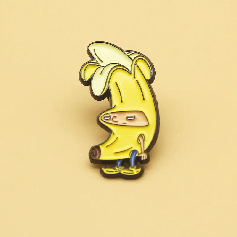 

XM-funny Animated Lion Brooch Cute Banana Cartoon Badge Creative Metal Pin Anime Brooch