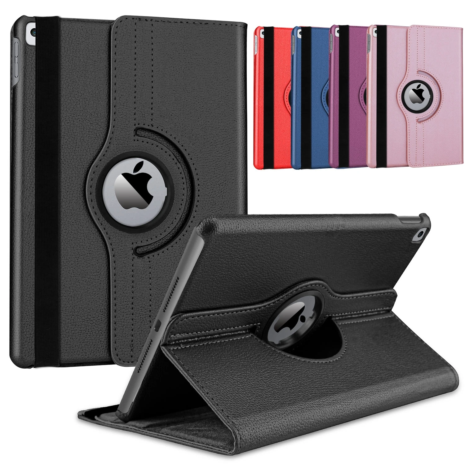 

Чехол из ПУ кожи для iPad 10,2 дюйма, 9, 8, 7 поколения, вращающийся на 360 градусов, умный Ультратонкий чехол-подставка с функцией автоматического с...