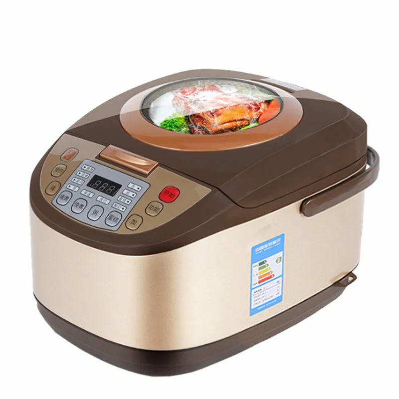 

Electric Rice Cooker 5L Timing Reservation Food Heating Pressure Cooking Steamer 2-8 People Soup Stew Pot Cake 24H EU US