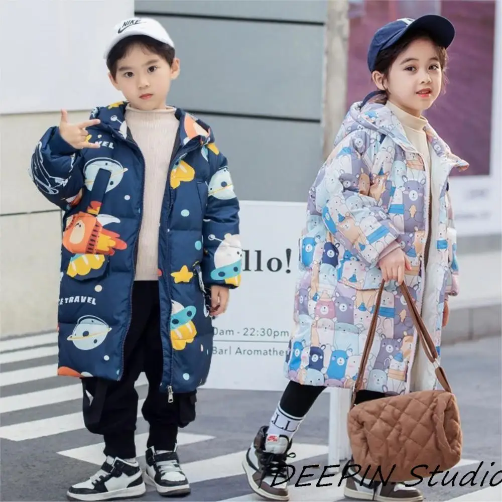 

Детский пуховик для девочек до-30 ℃, одежда для девочек, 2024, зимние пальто, детская плотная длинная одежда, теплая верхняя одежда, зимний комбинезон с капюшоном, пальто