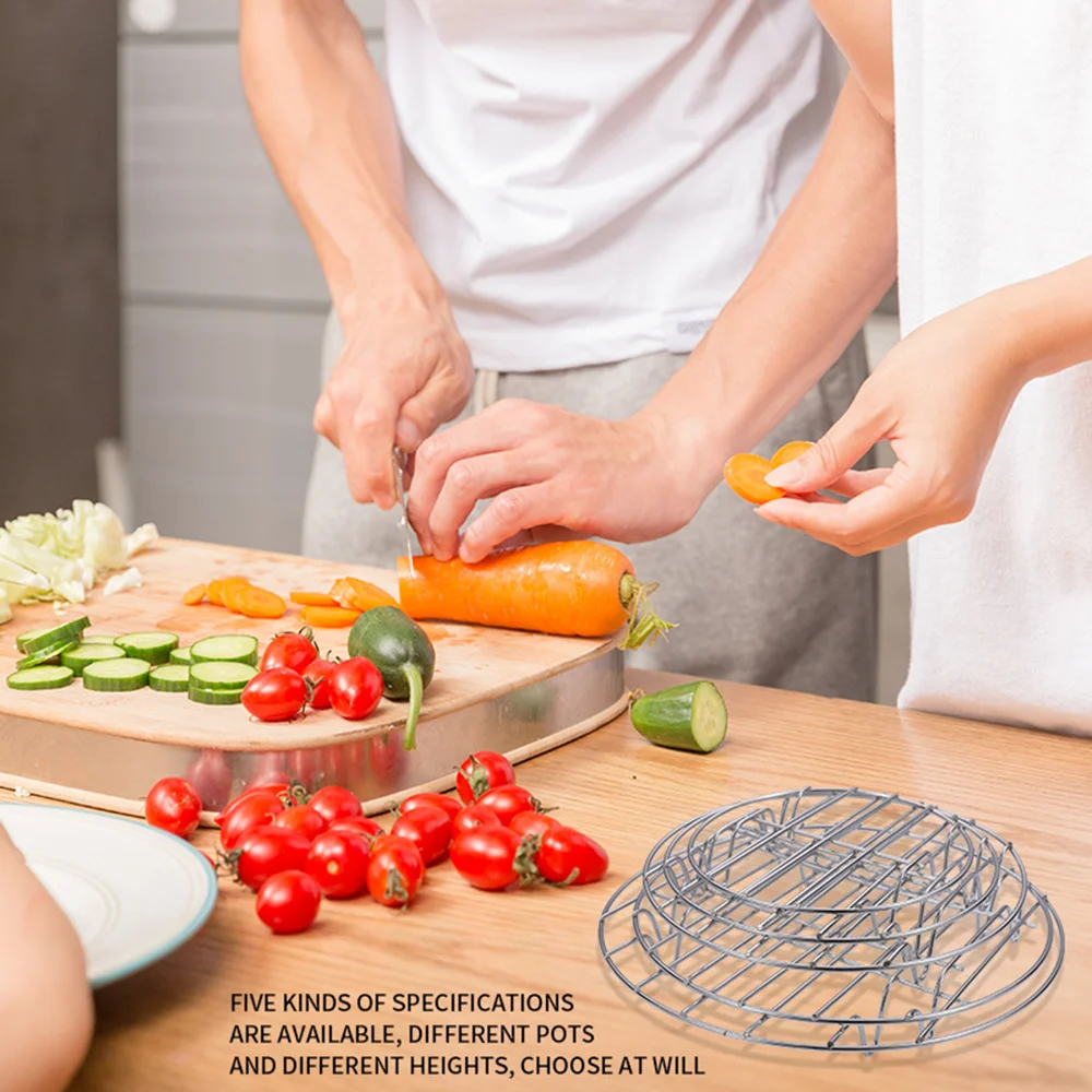 

Stainless Steel Round Rack For Cooking Steaming Cooling Drying Baking Fit Air Fryer Stockpot Pressure Cooker