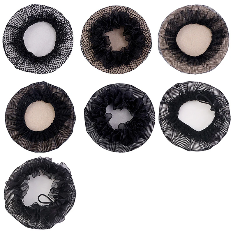 

Черная эластичная сетка с маленькими отверстиями, сетка для пучка волос, чехол для балерины, медсестры, Профессиональный эластичный Сетчат...
