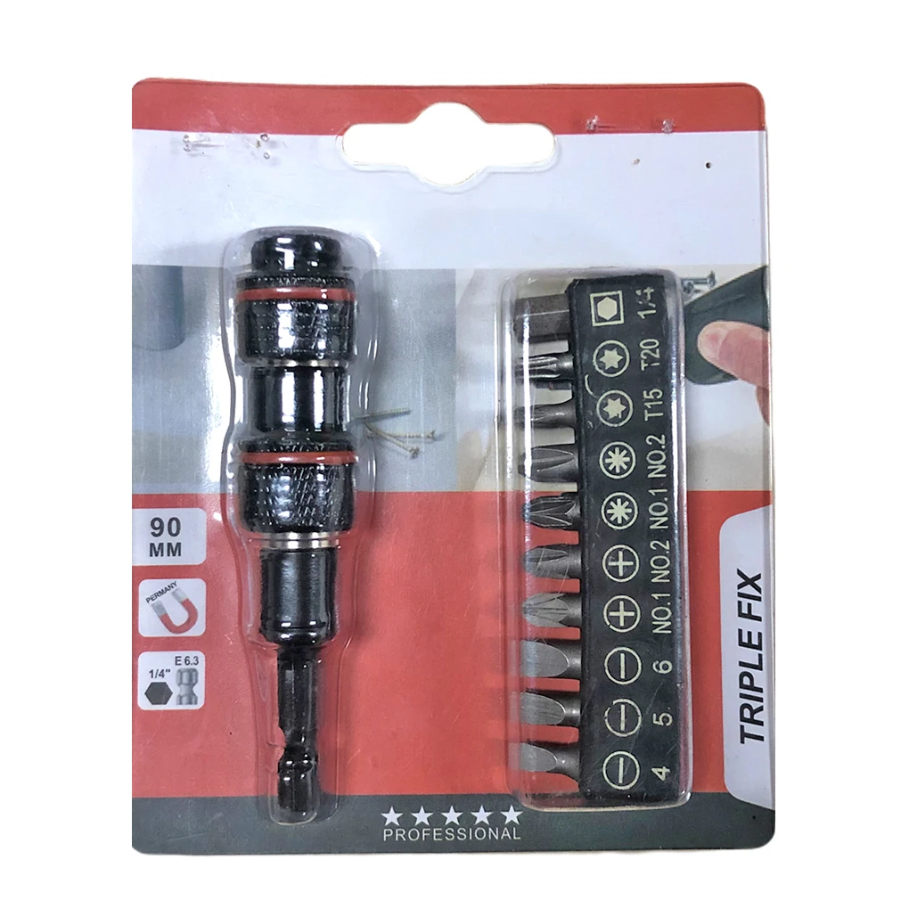 

Screwdriver Electric Drill Bits Holder Extension Adapter Devices Hex Shank Non-slip Drilling Plastic Packaging