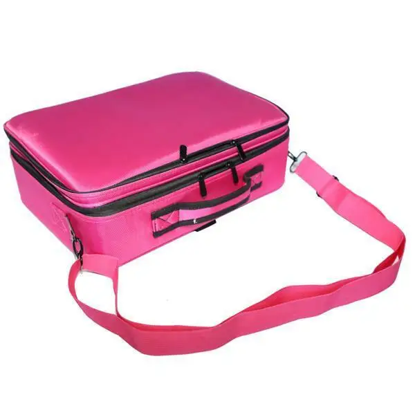 

Professional High-capacity Multilayer Travel Makeup Bag with Shoulder Strap