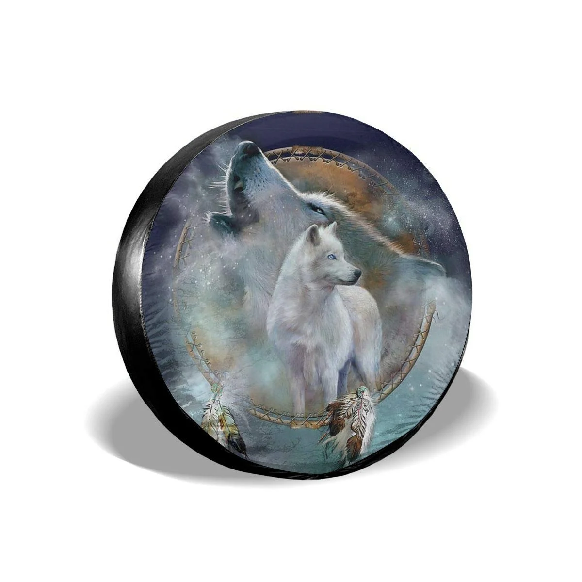 

Защитная крышка Starry Wood Wolf, водонепроницаемая Универсальная крышка для запасных колес для путешествий, прицепов, домов на колесах, внедорожн...