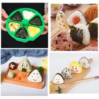 sushi maker 6 holes diy sushi mold onigiri rice ball press maker triangular sushi mould home kitchen bento maker tools