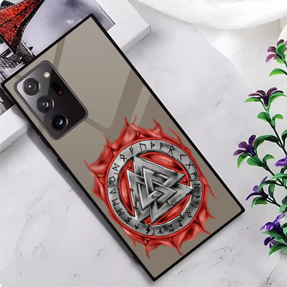 1-ПК V-Valknuts символ MAISTO чехол для телефона стеклянный Samsung Galaxy S20 S21 S22 S23 S24 Note20 Ultra Plus Fe