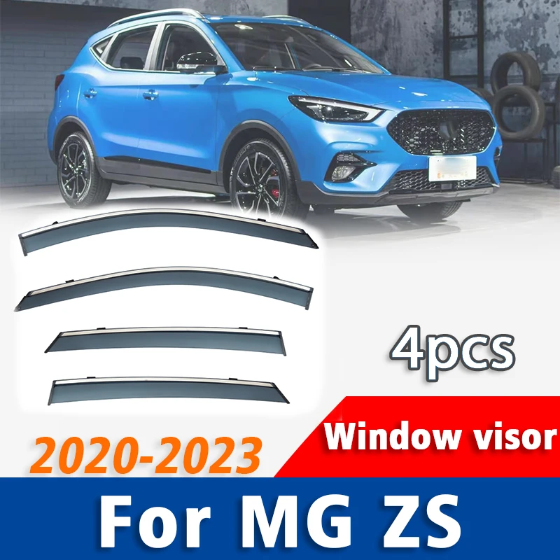 FOR MG ZS 2020 2021 2022 2023 Rain Shield Window Visor Guard Vent Cover Trim Awnings Shelters Protection Guards Car Accessories